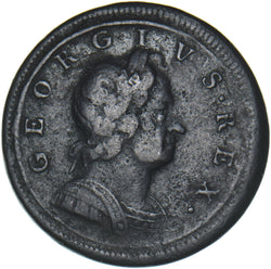 1719 Halfpenny - George I British Copper Coin - Nice