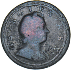 1720 Halfpenny - George I British Copper Coin