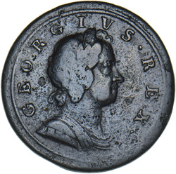 1721 Halfpenny (1 Over 0) - George I British Copper Coin