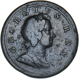 1721 Halfpenny (1 Over 0) - George I British Copper Coin