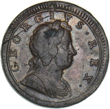 1723 Halfpenny - George I British Copper Coin - Nice