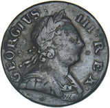 1773 Halfpenny - George III British Copper Coin