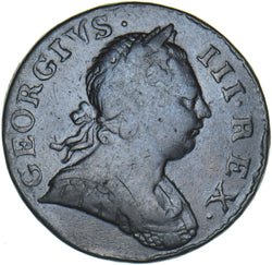 1773 Halfpenny - George III British Copper Coin