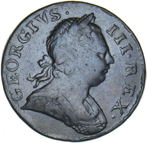 1773 Halfpenny - George III British Copper Coin
