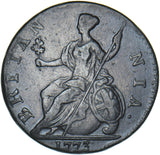 1773 Halfpenny - George III British Copper Coin