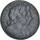 1694 Halfpenny - William & Mary British Copper Coin