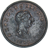 1806 Halfpenny - George III British Copper Coin