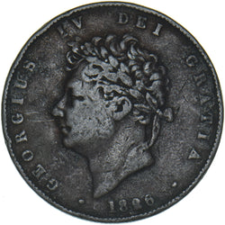 1826 Halfpenny - George IV British Copper Coin