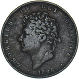 1826 Halfpenny - George IV British Copper Coin