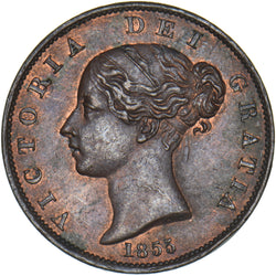 1855 Halfpenny - Victoria British Copper Coin - Very Nice