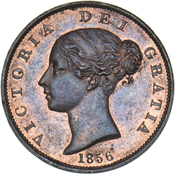 1856 Halfpenny - Victoria British Copper Coin - Superb