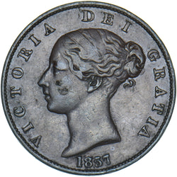 1857 Halfpenny - Victoria British Copper Coin - Nice