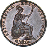 1858 Halfpenny (8 Over 6) - Victoria British Copper Coin - Superb