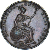 1859 Halfpenny (9 Over 8) - Victoria British Copper Coin - Very Nice