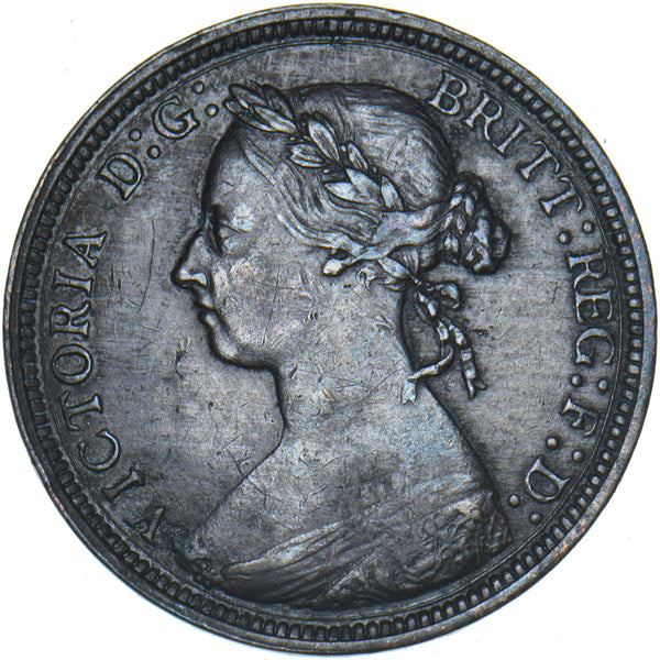 1892 Halfpenny - Victoria British Bronze Coin - Nice