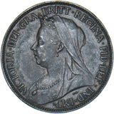 1895 Halfpenny - Victoria British Bronze Coin - Very Nice