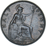 1895 Halfpenny - Victoria British Bronze Coin - Very Nice