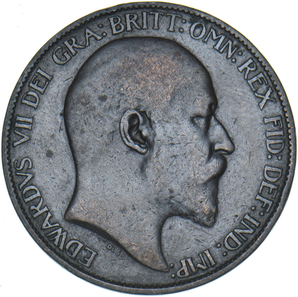 1902 Halfpenny (Low Tide) - Edward VII British Bronze Coin - Nice