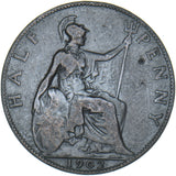 1902 Halfpenny (Low Tide) - Edward VII British Bronze Coin - Nice
