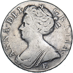 1708 E Crown (8 Over 7, Edinburgh Mint) - Anne British Silver Coin