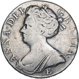 1708 E Crown (8 Over 7, Edinburgh Mint) - Anne British Silver Coin