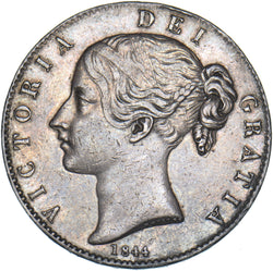 1844 Crown (Unfinished Die) - Victoria British Silver Coin - Nice