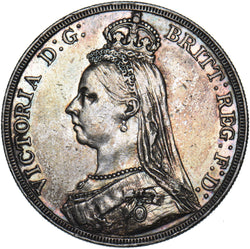 1887 Crown - Victoria British Silver Coin - Nice