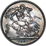 1887 Crown - Victoria British Silver Coin - Nice