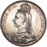 1887 Crown - Victoria British Silver Coin - Superb