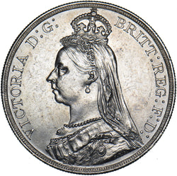 1887 Crown - Victoria British Silver Coin - Superb