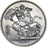 1887 Crown - Victoria British Silver Coin - Superb