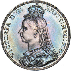 1887 Crown - Victoria British Silver Coin - Very Nice