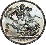 1887 Crown - Victoria British Silver Coin - Very Nice