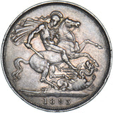 1893 LVI Crown (Davies 503A, Dies 1aC) - Victoria British Silver Coin - Nice