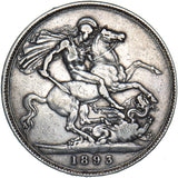 1893 Crown (Narrow LVI) - Victoria British Silver Coin - Nice