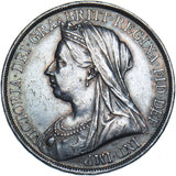 1893 LVI Crown - Victoria British Silver Coin - Nice