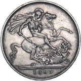 1893 LVI Crown (Davies 503C, Dies 1aF) - Victoria British Silver Coin - Nice