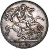 1895 LVIII Crown - Victoria British Silver Coin - Nice