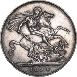 1896 LX Crown - Victoria British Silver Coin - Very Nice
