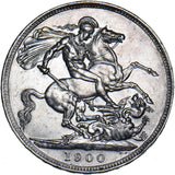 1900 LXIII Crown (Dies 2E) - Victoria British Silver Coin - Nice