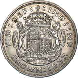 1937 Crown - George VI British Silver Coin - Very Nice