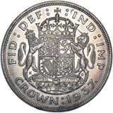1937 Crown - George VI British Silver Coin - Superb