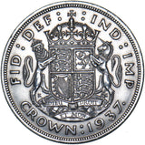 1937 Crown - George VI British Silver Coin - Very Nice