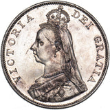 1887 Double Florin (Arabic 1) - Victoria British Silver Coin - Very Nice