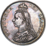 1887 Double Florin (Arabic 1) - Victoria British Silver Coin - Very Nice
