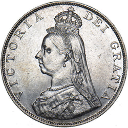 1887 Double Florin (Scarce Dies 1B) - Victoria British Silver Coin - Very Nice