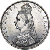 1887 Double Florin (Scarce Dies 1B) - Victoria British Silver Coin - Very Nice