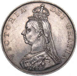 1887 Double Florin (Scarce Dies 1B) - Victoria British Silver Coin - Very Nice