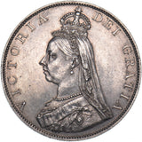1887 Double Florin (Scarce Dies 1B) - Victoria British Silver Coin - Very Nice