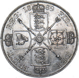 1889 Double Florin - Victoria British Silver Coin - Very Nice